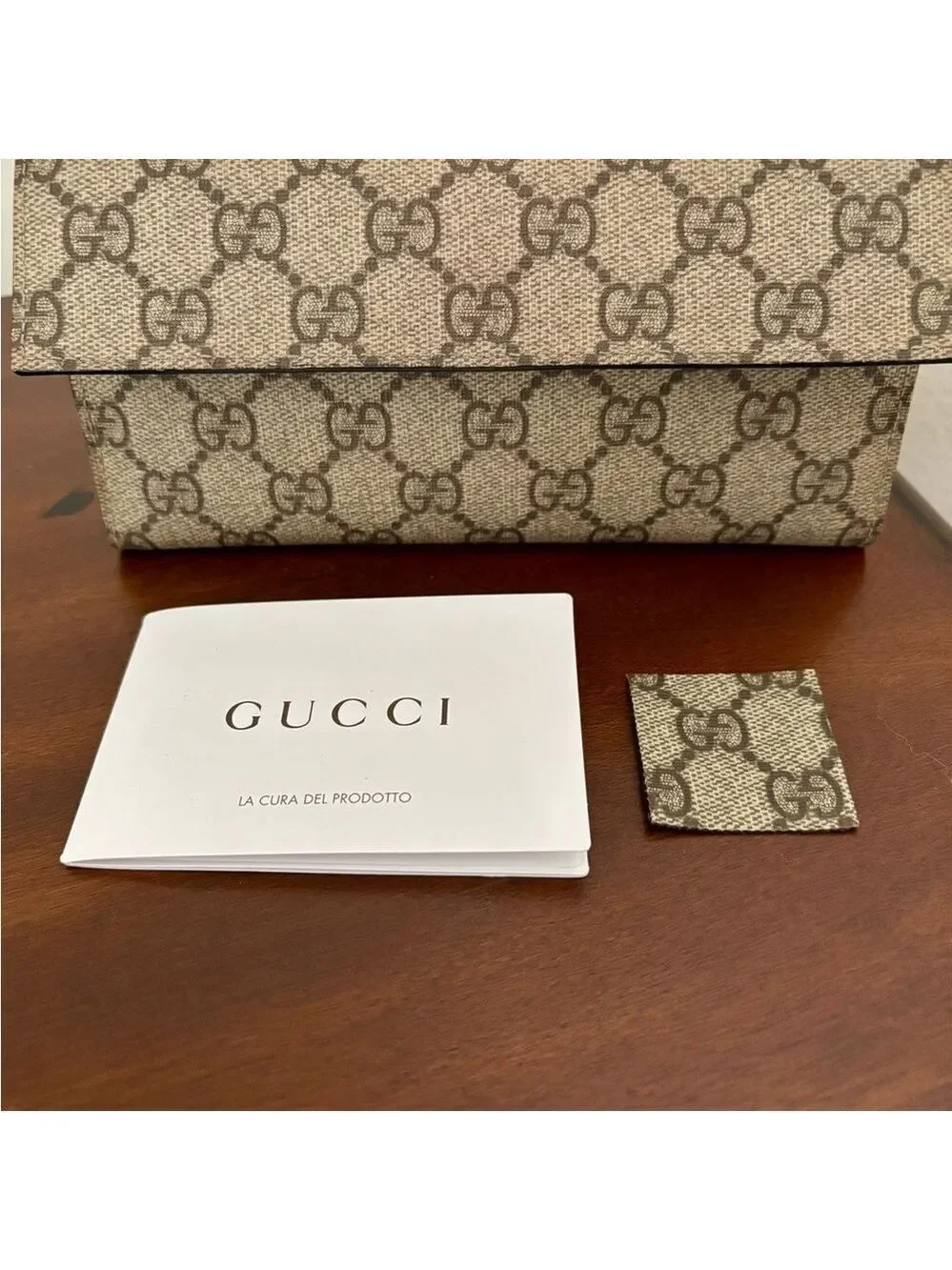 Vintage Gucci GG Guccissima Canvas/Blue Leather Long Wallet/Coin Pocket
